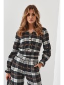 Women\'s checkered flannel set, black 5026 - Online store - Boutique